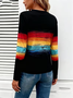 Casual Abstract Crew Neck Long Sleeve T-shirt