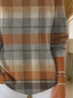 Women Plaid Long Sleeve Comfy Casual Printing Sweater