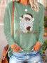 Casual Santa Claus Crew Neck Long Sleeve T-shirt