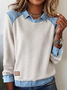 Vintage Shawl Collar Plain Sweatshirt