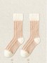 Coral Fleece Mid-calf Socks Autumn And Winter Women's Home Warm Fleece-lined Thick Plush Socks For Floors