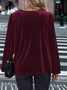 Elegant Plain Cowl Neck Long Sleeve T-shirt
