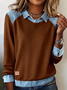 Vintage Shawl Collar Plain Sweatshirt