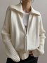 Women Plain Long Sleeve Comfy Casual Cardigan