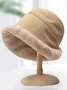 Thickened Fleece-lined Warm Fisherman's Hat For Autumn And Winter Lamb Fleece-lined Bucket Hat, Winter Fleece-lined Rolled Brim Hat