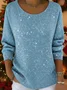 Women Abstract Long Sleeve Comfy Casual Printing Sweater