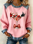 Vintage Crew Neck Santa Claus Sweatshirt Printing