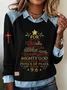 Casual Shawl Collar Christmas Sweatshirt