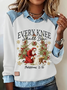 Casual Shawl Collar Christmas Sweatshirt