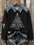Casual Shawl Collar Christmas Sweatshirt