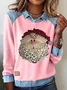 Vintage Shawl Collar Santa Claus Sweatshirt