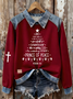 Casual Shawl Collar Christmas Sweatshirt