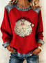 Vintage Crew Neck Santa Claus Sweatshirt Printing