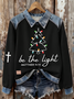 Casual Shawl Collar Christmas Sweatshirt