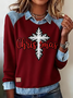 Casual Shawl Collar Christmas Sweatshirt