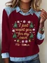 Casual Shawl Collar Christmas Sweatshirt