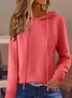 Women Plain Long Sleeve Comfy Casual Split Joint Sweater