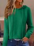Women Plain Long Sleeve Comfy Casual Split Joint Sweater