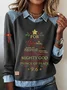 Casual Shawl Collar Christmas Sweatshirt