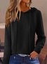 Women Plain Long Sleeve Comfy Casual Split Joint Sweater