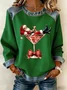 Vintage Crew Neck Santa Claus Sweatshirt Printing