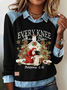 Casual Shawl Collar Christmas Sweatshirt