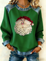 Vintage Crew Neck Santa Claus Sweatshirt Printing