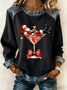 Vintage Crew Neck Santa Claus Sweatshirt Printing