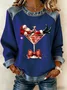 Vintage Crew Neck Santa Claus Sweatshirt Printing