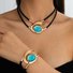 Bohemian Style Spiral Snail-Shaped Acrylic Jewelry Set For Women Necklace And Bracelet Combination