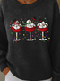 Women Imitation Cashmere Santa Claus Long Sleeve Comfy Vintage Sweater