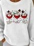 Women Imitation Cashmere Santa Claus Long Sleeve Comfy Vintage Sweater