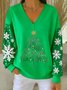 Casual V Neck Christmas Sweatshirt