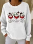 Women Imitation Cashmere Santa Claus Long Sleeve Comfy Vintage Sweater
