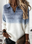 Women Gradient Pattern Long Sleeve Comfy Casual Sweater