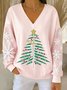 Casual V Neck Christmas Sweatshirt