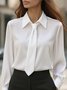 Long Sleeve Plain Regular Loose Shirt For Women