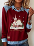 Vintage Shawl Collar Christmas Sweatshirt