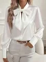 Long Sleeve Plain Regular Loose Shirt For Women