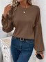 Crew Neck Modal Loose Elegant Knit Top
