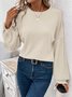 Crew Neck Modal Loose Elegant Knit Top