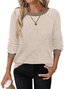Casual Plain Crew Neck Long Sleeve T-shirt