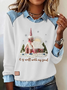 Vintage Shawl Collar Christmas Sweatshirt