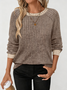 Casual Plain Crew Neck Long Sleeve T-shirt