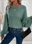Crew Neck Modal Loose Elegant Knit Top