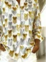 Shirt Collar Long Sleeve Heart/Cordate Regular Loose Shirt For Women