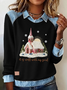 Vintage Shawl Collar Christmas Sweatshirt