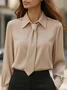 Long Sleeve Plain Regular Loose Shirt For Women