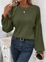 Crew Neck Modal Loose Elegant Knit Top