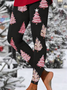 Women Christmas Casual All Season Printing Long Leggings